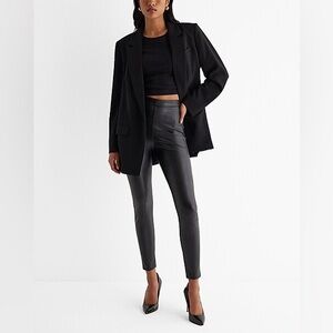 NWT Express Super High Waisted Faux Leather Leggings Black size XS Petite